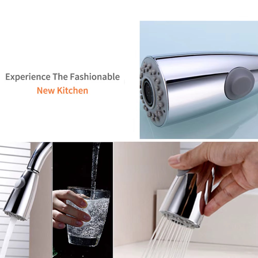 Brushed Nickel Mixer Faucet Single Hole Pull Out Spout Kitchen Sink Mixer Tap Stream Sprayer Head Chrome/Black Kitchen