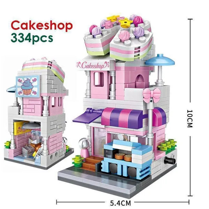 LOZ Mini Street Hongkong Street Food Building Blocks Set China Town Chinese Street Mini Street Shopping Street Kids Puzzle Mini Block Brick Toy