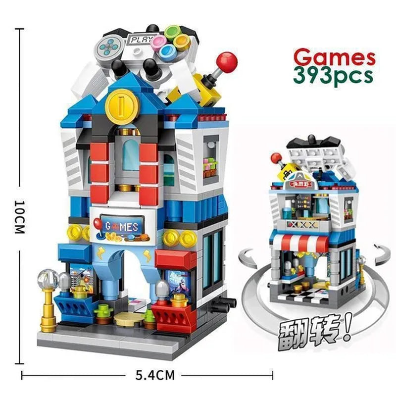 LOZ Mini Street Hongkong Street Food Building Blocks Set China Town Chinese Street Mini Street Shopping Street Kids Puzzle Mini Block Brick Toy