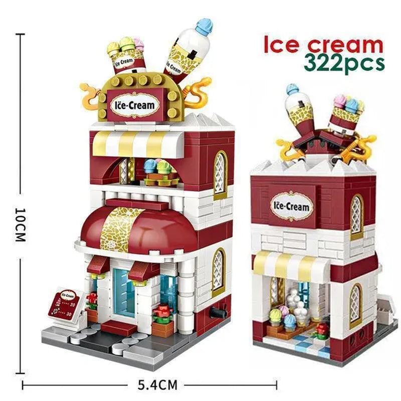 LOZ Mini Street Hongkong Street Food Building Blocks Set China Town Chinese Street Mini Street Shopping Street Kids Puzzle Mini Block Brick Toy