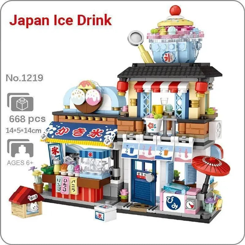 LOZ Mini Street Hongkong Street Food Building Blocks Set China Town Chinese Street Mini Street Shopping Street Kids Puzzle Mini Block Brick Toy