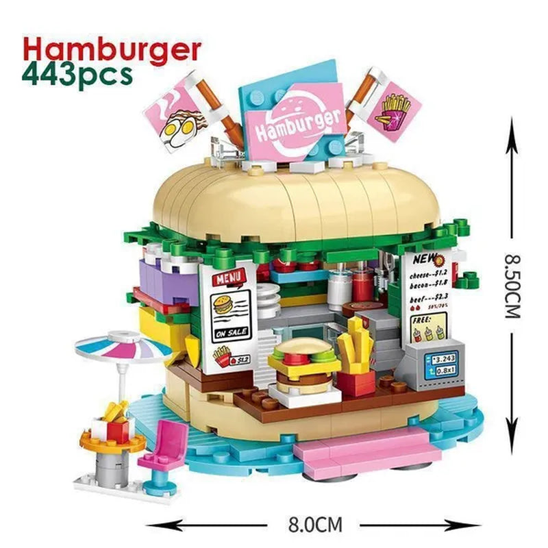 LOZ Mini Street Hongkong Street Food Building Blocks Set China Town Chinese Street Mini Street Shopping Street Kids Puzzle Mini Block Brick Toy