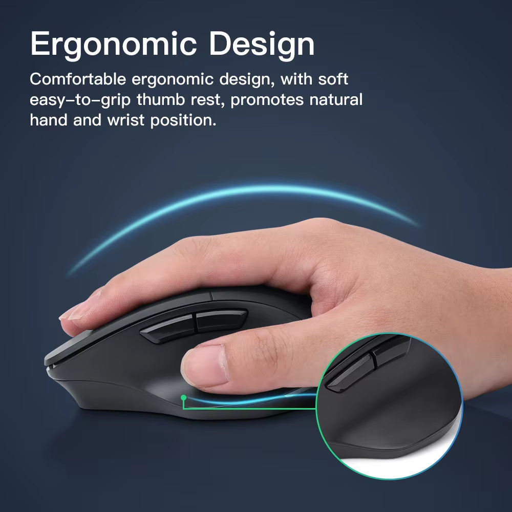 Bluetooth Wireless Mouse 2.4G Mouse Gamer 4000 DPI Optical Sensor 6 Mute Buttons for Macbook Tablet Laptop PC Gaming Mouse