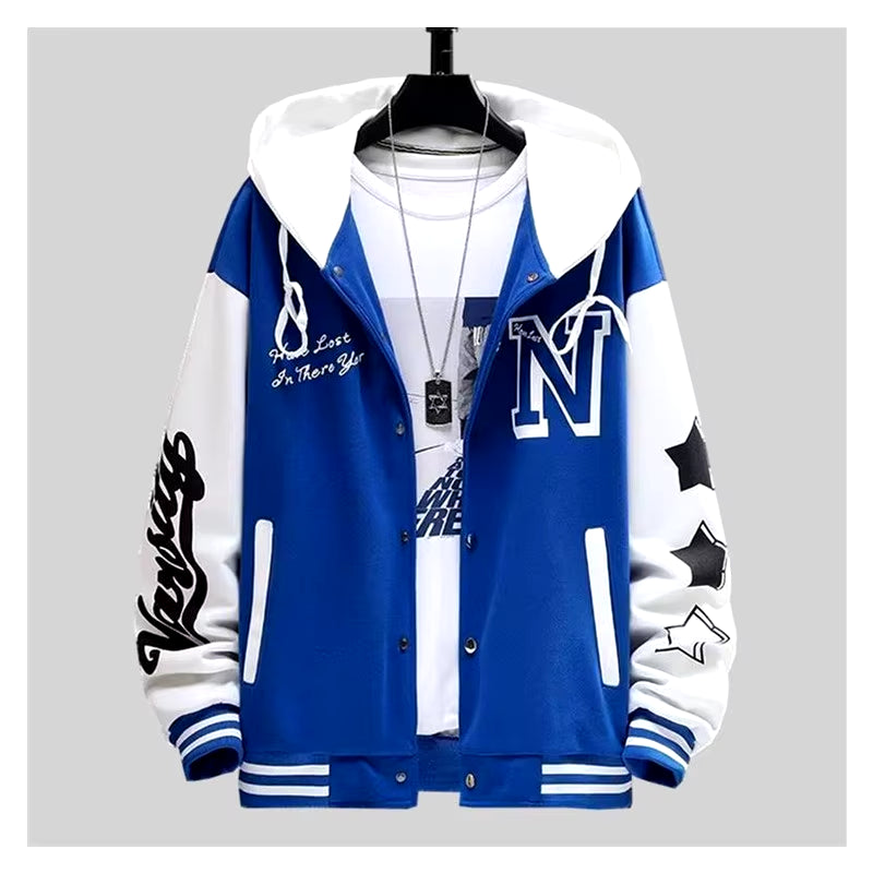 INS Hip Hop Men'S Hoodie Baseball Jacket Casual Slim Fit Unisex Uniform Bomber Coat 2023 Youth Students Bomber Jacket Couple