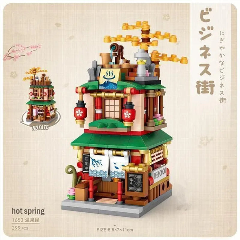 LOZ Mini Street Hongkong Street Food Building Blocks Set China Town Chinese Street Mini Street Shopping Street Kids Puzzle Mini Block Brick Toy