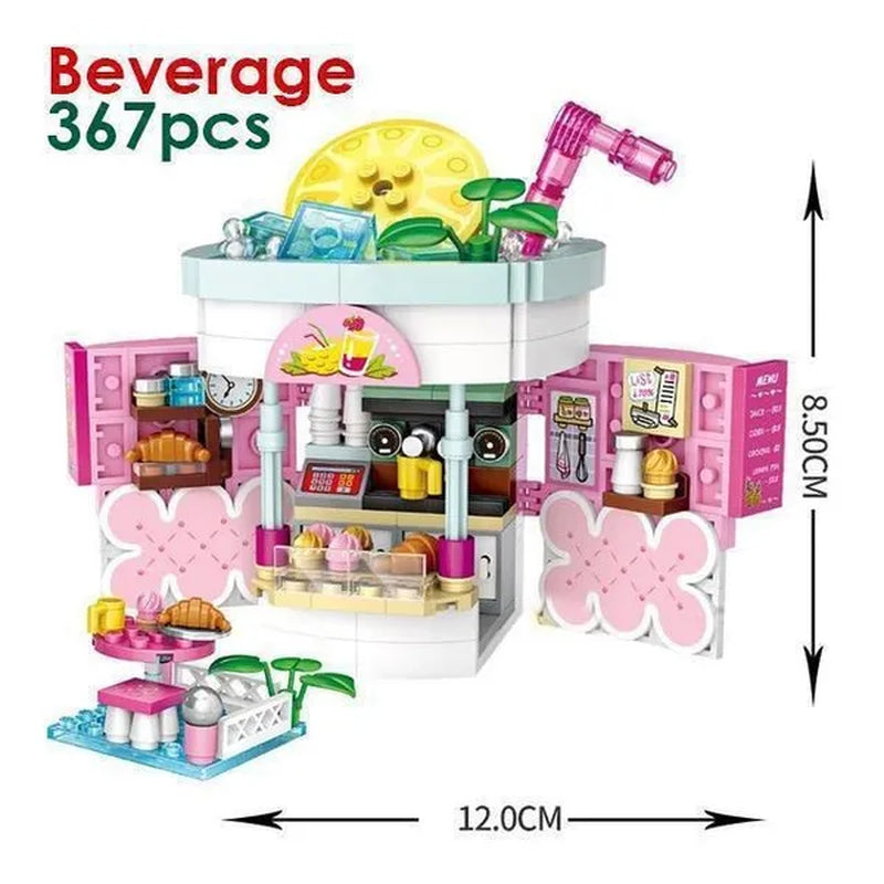 LOZ Mini Street Hongkong Street Food Building Blocks Set China Town Chinese Street Mini Street Shopping Street Kids Puzzle Mini Block Brick Toy