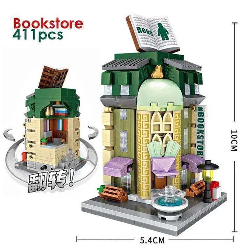 LOZ Mini Street Hongkong Street Food Building Blocks Set China Town Chinese Street Mini Street Shopping Street Kids Puzzle Mini Block Brick Toy