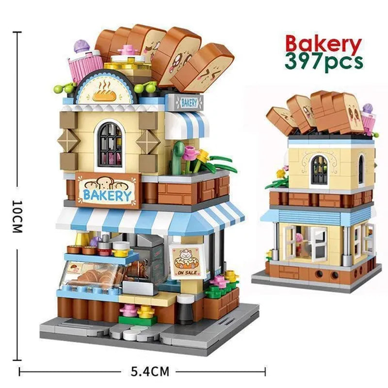 LOZ Mini Street Hongkong Street Food Building Blocks Set China Town Chinese Street Mini Street Shopping Street Kids Puzzle Mini Block Brick Toy