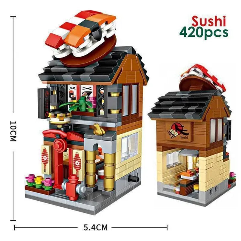 LOZ Mini Street Hongkong Street Food Building Blocks Set China Town Chinese Street Mini Street Shopping Street Kids Puzzle Mini Block Brick Toy
