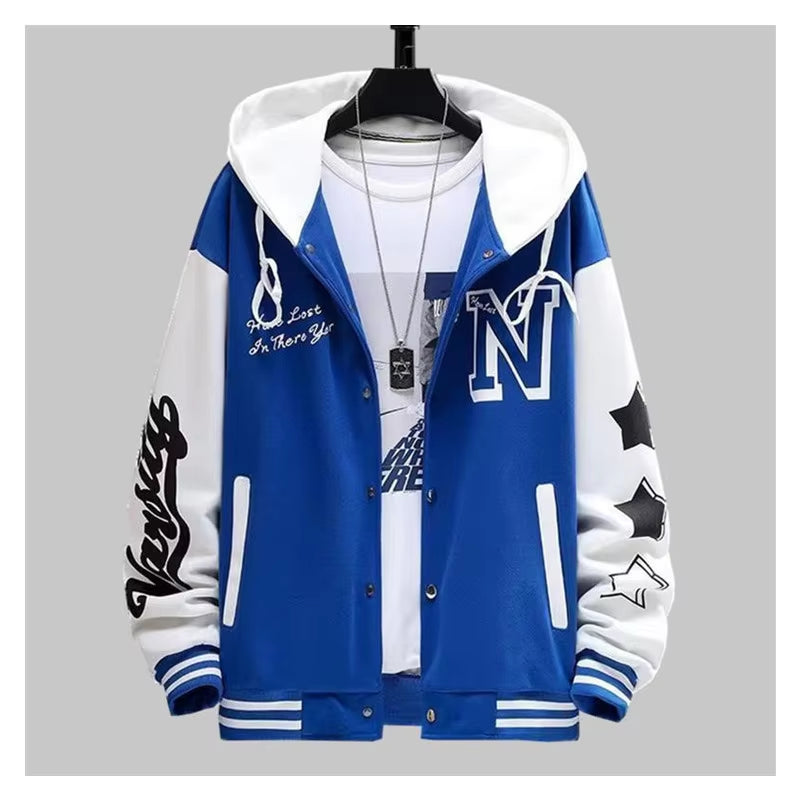 INS Hip Hop Men'S Hoodie Baseball Jacket Casual Slim Fit Unisex Uniform Bomber Coat 2023 Youth Students Bomber Jacket Couple