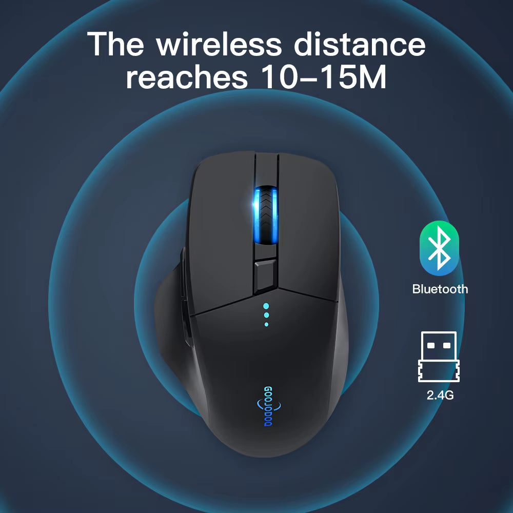Bluetooth Wireless Mouse 2.4G Mouse Gamer 4000 DPI Optical Sensor 6 Mute Buttons for Macbook Tablet Laptop PC Gaming Mouse