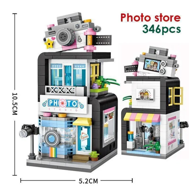 LOZ Mini Street Hongkong Street Food Building Blocks Set China Town Chinese Street Mini Street Shopping Street Kids Puzzle Mini Block Brick Toy
