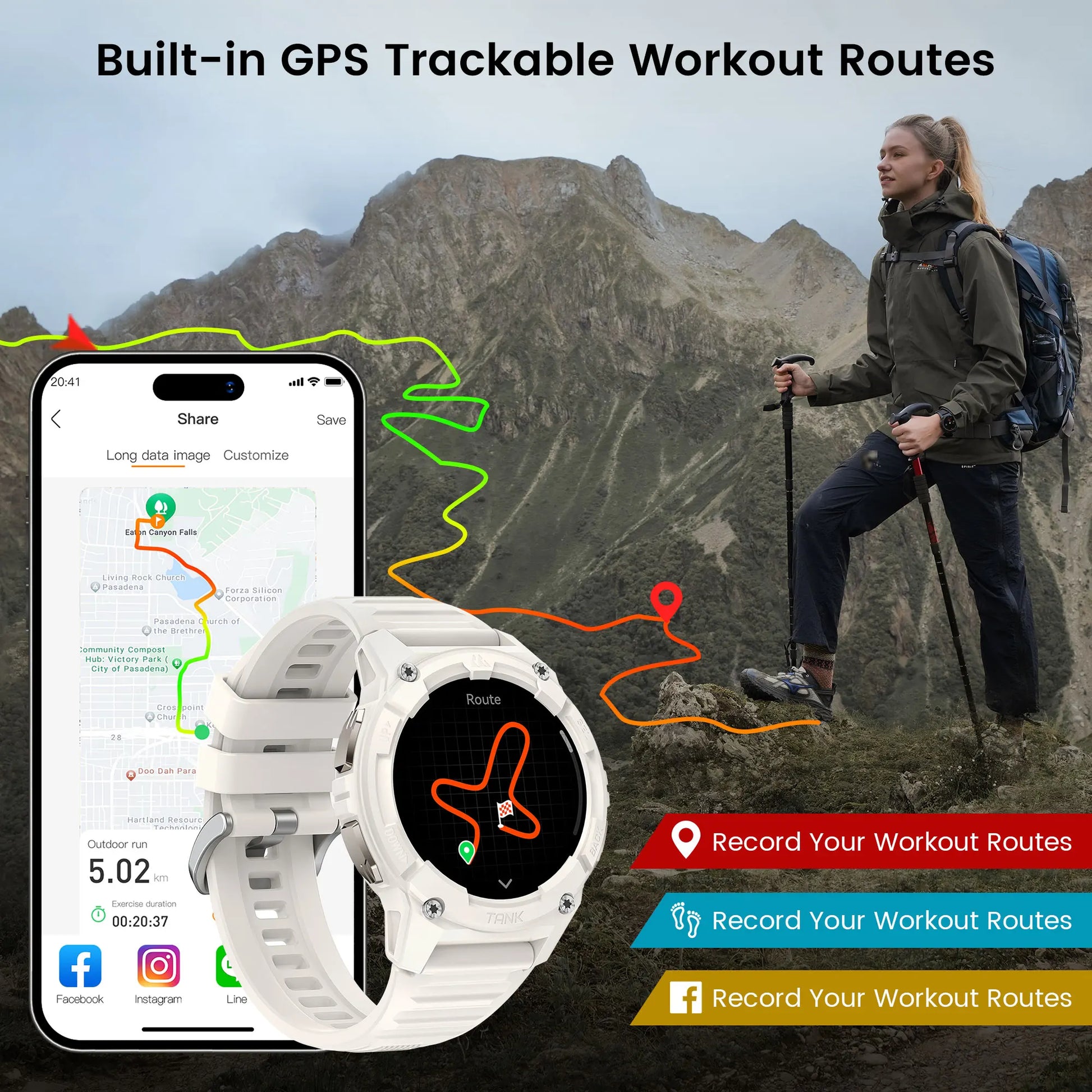 TANK S2 GPS Smart Watch Women Compass Barometer Altimeter Bluetooth Call AI Assistant AMOLED IP69K Waterproof Smartwatch