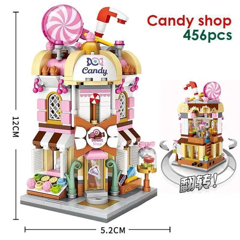 LOZ Mini Street Hongkong Street Food Building Blocks Set China Town Chinese Street Mini Street Shopping Street Kids Puzzle Mini Block Brick Toy
