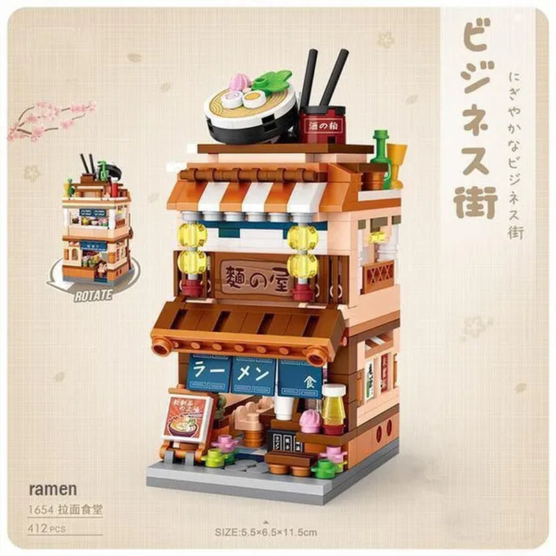 LOZ Mini Street Hongkong Street Food Building Blocks Set China Town Chinese Street Mini Street Shopping Street Kids Puzzle Mini Block Brick Toy