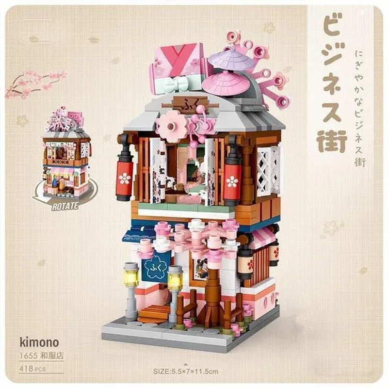 LOZ Mini Street Hongkong Street Food Building Blocks Set China Town Chinese Street Mini Street Shopping Street Kids Puzzle Mini Block Brick Toy